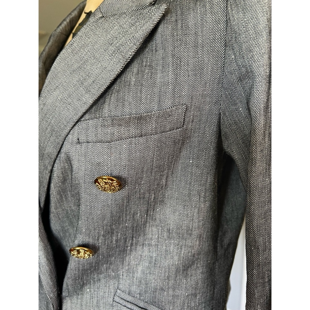 White House Black Market Cropped Linen Blend Studio Blazer 8 - Picture 8 of 14